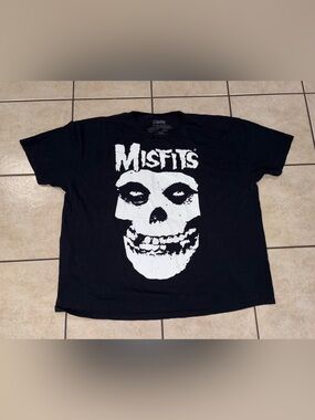 Misfits Black Graphic Skull Band Tee 3XL Men's